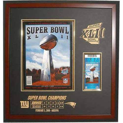 Caseworks New York Giants Super Bowl XLII Champions Program & Ticket Display Case