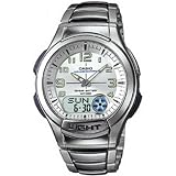 Casio Men's AQ180WD-7BV Silver Stainless-Steel Quartz Watch with Silver Dial
