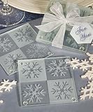 Set of 72 Lustrous snowflake glass coaster set