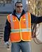 CornerStone Men's Big ANSI Class 2 Dual-Color Safety Zipper Vest, Safety Yellow/Safety Orange, X-Large