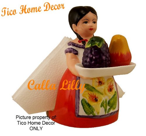 Country Calla Lilly Flower Napkin Holder