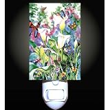 Butterflies and Lilies Decorative Night Light