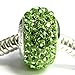 Sterling Silver Simulated Birthstone August Round Green Crystal European Style Bead Charm