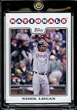 2008 Topps Baseball Cards # 263 Nook Logan - Washington Nationals - MLB Baseball Trading Card in a Protective Screw Down Display Case