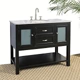 42 Bathroom Vanity with Glass Cabinet (Ebony) (35H x 42W x 21D)