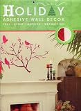 Lot 26 Studio, Glitter Cardinals & Branches, Vinyl Christmas Peel and Stick Instant Holiday Wall Sticker Decals