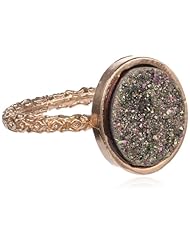 Dara Ettinger Oval Agate Druzy Rose, Confetti Ring