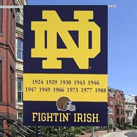 NCAA Notre Dame Fighting Irish Champ Years 2-Sided 28-by-40 inch House Banner with  Pole Sleeve