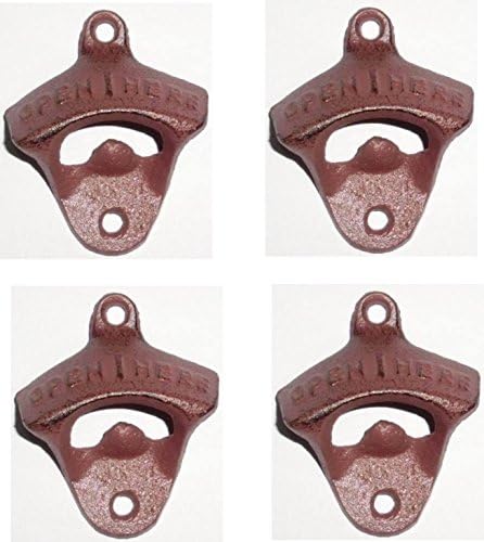 Tozz Pro  "Open Here" Cast Iron Wall Mount Bottle Opener Come with Screws (4 packs)