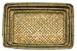 Natural Hand Woven Split Bamboo Nested Rectangle Trays Set of Four - Large=25" x 17" x 3.5"