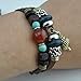 November's Chopin Unique Beads Braided Leather Adjustable Wrap Bracelet