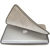 Runetz - 15-inch BROWN Soft Sleeve Case Cover for MacBook Pro 15.4" with or without Retina Display, Laptop Gabbro Collection - Brown