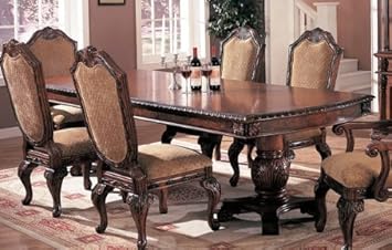 Coaster Saint Charles Dining Table with Double Pedestal in Deep Brown Finish (Table Only),Coaster,COASTER-100131-B000F1L7PG