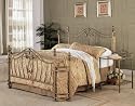 Furniture online: Iron Queen Bed With Night Stand Gold Finish
