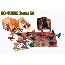 Dinosaurs w/ Jigsaw Playmat, (Pack of 4)