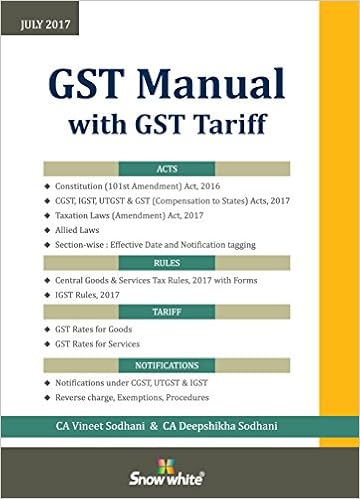 GST Manual with GST Tariff  GST Notifications upto 30-6-2017 