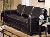 Sofa Couch Contemporary Style Espresso Bycast Leather