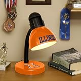 ILLINOIS FIGHTING ILLINI Team Logo DESK LAMP (14.5 Tall x 6 Wide) with High Gloss Baked-Enamel Finish