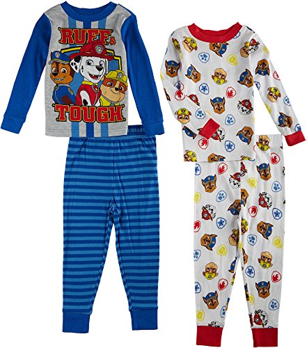 Nickelodeon Boys Paw Patrol Rough and Tough 4 Piece Cotton Set, Multicolor, 4T Toddler