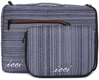 Laptop Shoulder Bag 14, icci [Shockproof] Laptop 14 inch Shoulder Sleeve with [Accessories Case] For Ultrabook Laptop Notebook Chromebook 14 - Fabric Blue