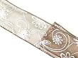 Chocolate & White Flower Print Wired Wedding & Holiday Ribbon 2.5" x 60 Yards