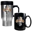 Florida Panthers NHL Stainless Steel Travel Mug & Black Ceramic Mug Set - Primary Logo by Great American Products