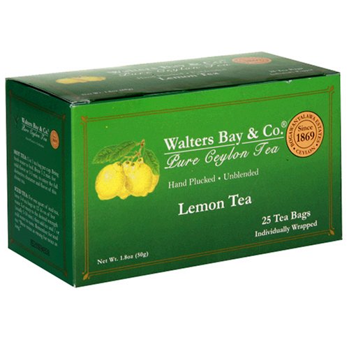 Walters Bay & Company, Pure Ceylon Gold Tag Lemon Tea, 25-Count Boxes (Pack of 8) by Walter