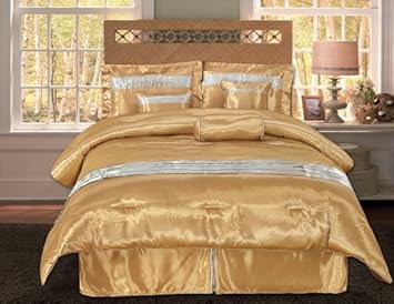 Fashion Street Mandalay 7-Piece Satin Comforter Set