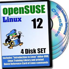 OpenSUSE 12.1 Linux, 4-disks DVD Installation and Reference Set