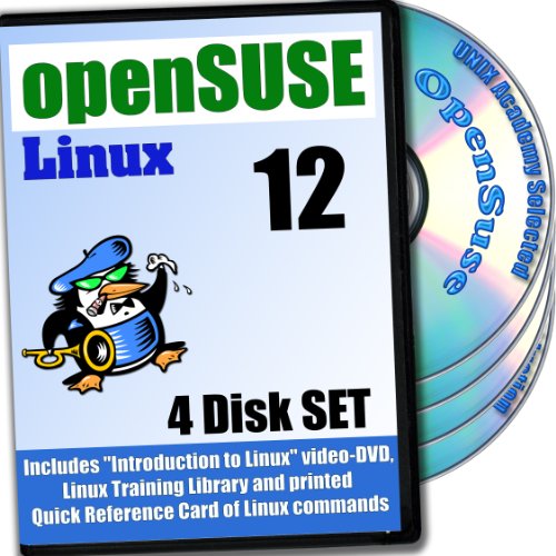 OpenSUSE 12.1 Linux, 4-disks DVD Installation and Reference Set