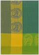 Waffle Weave 100% Cotton Horseshoe Citrus Green Dishtowel 18" X 28" Set / 6