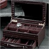 Brown Croco Watch & Pen Case