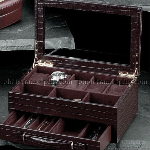 Brown Croco Watch & Pen Case