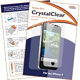 mumbi Displayschutzfolie iPhone 4 CrystalClear mit RÜCKSEITE - Displayschutz iPhone 4 unsichtbar! OHNE Klebstoff! EXTREM Kratzfest! Für die Vorder- und Rückseite!