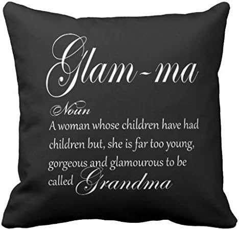 Grandma Glam Ma Hand Lettered Art Throw Pillow Case