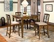 Mode 5 pc. Walnut Finish Counter Height Dining Table w/ 4 Chairs