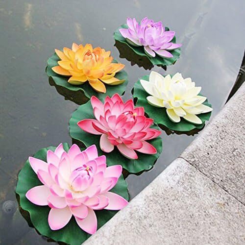 Thai Floating Fake Foam Artificial Lotus Water Lily Pond Fish Tank Home Decoration, Hot Pink
