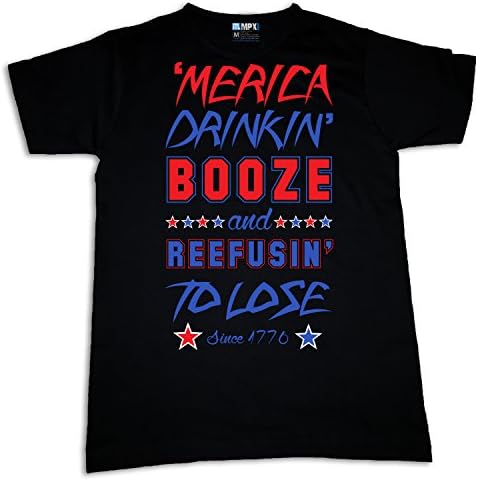 MERICA Drinkin Booze Refusing to Lose Since 1776 Womens T-shirt (XL)