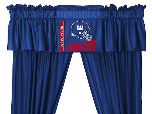 NFL New York Giants 5pc Curtain Set Jersey Drapes and Valance