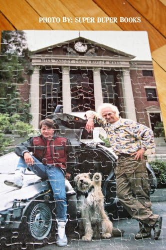 Back to the Future Part II Michael J. Fox as Marty and Doc in Front of the Hill Valley Courthouse Mall with the Delorian Jigsaw Puzzle