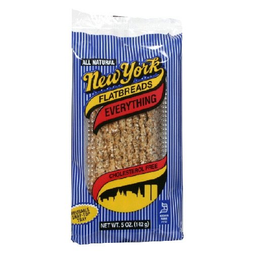 New York Flatbreads, 5 Oz ( Pack of 4) (Everything) Food, Beverages