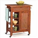 Home Styles Jamaican Bay Small Kitchen Cart in Soft Mahogany