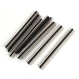 uxcell ピンヘッダー　コネクタストリップ　ライトアングル　オス　2.54mm間隔　40P　10個入り