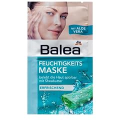 Balea Feuchtigkeits Maske Erfrischend mit Aloe Vera, 2er Pack (2 x 16 ml)