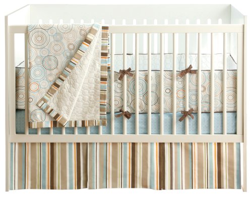 JJ Cole 4 Piece Crib Bedding Set in Blue Bullseye