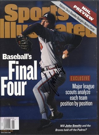 John Smoltz Autographed/ Signed Sports Illustrated October 12, 1998