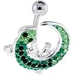 Green Austrian Crystal Izzy Lizzy Curvacious Belly Ring