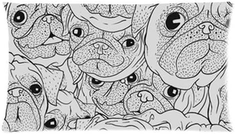 Home Pillow Art Animal Dog Pet Puppy Pug Faces Custom Rectangle Bed Pillow Cases 20"X30" (Twin Sides)