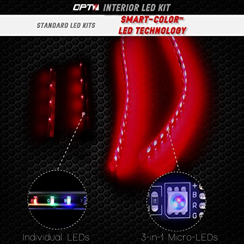 OPT7 Aura SmartColor LED Strip Interior Lighting Kit 4 Items