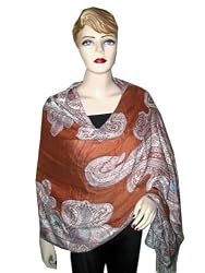 Prairie Sand Indian Paisley Pashmina Shawl,wrap Throw Reversible